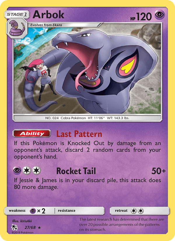Arbok - Hidden Fates 027/068