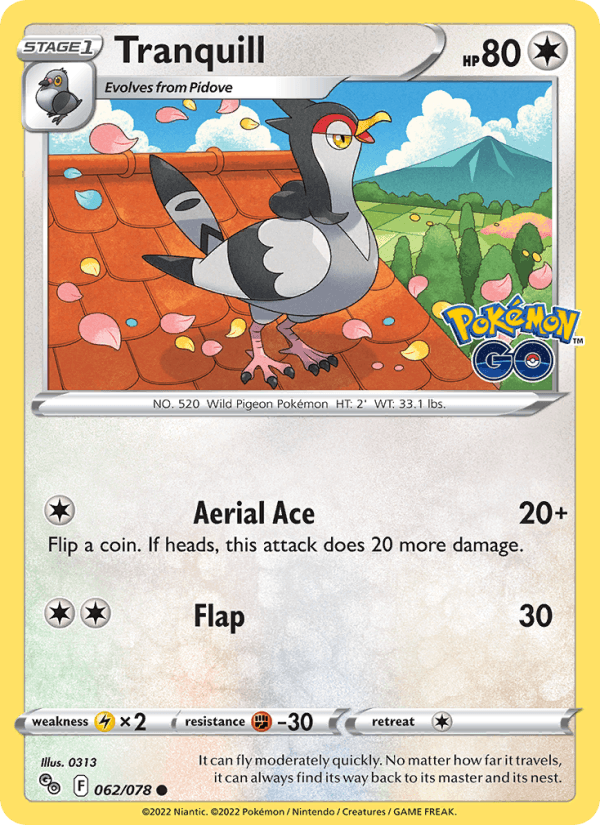 Tranquill - Pokémon GO 062/078