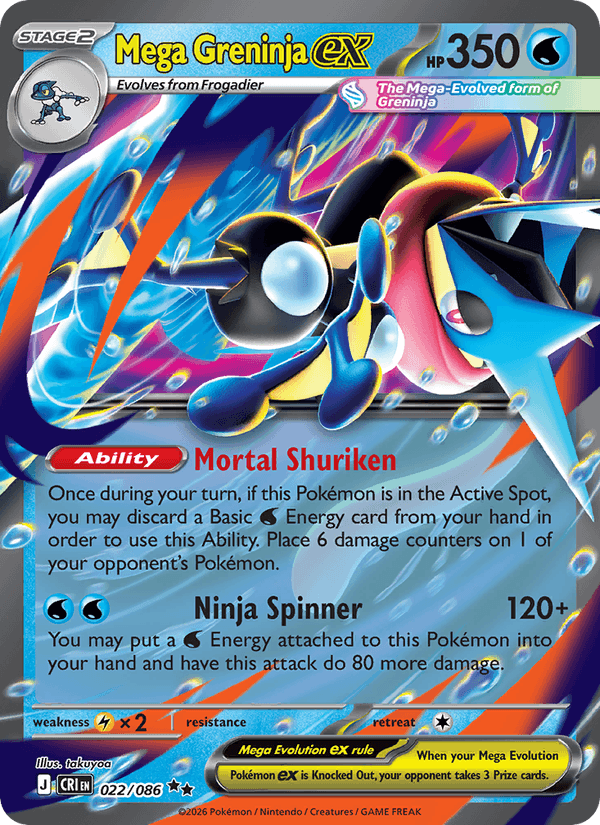 Mega Greninja ex - Chaos Rising 022/086
