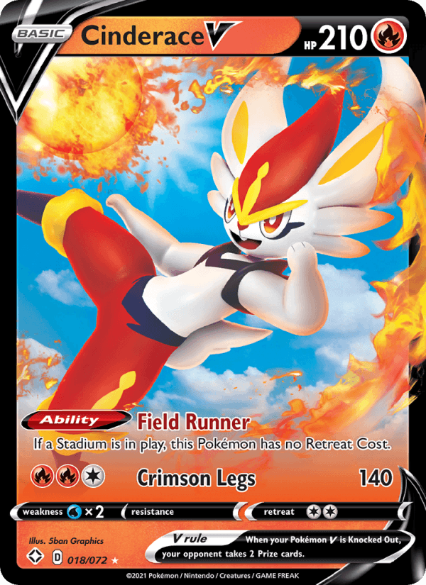 Cinderace V - Shining Fates 018/072