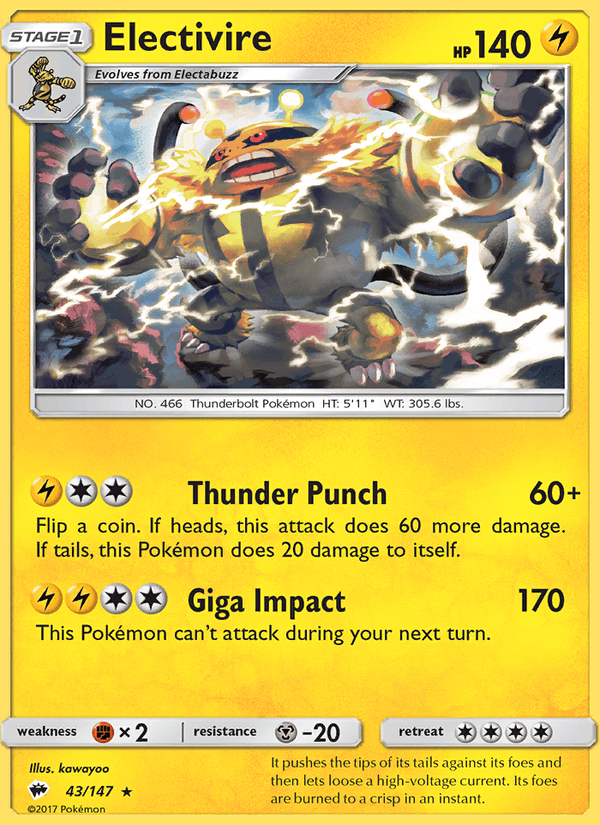 Electivire - Burning Shadows 043/147