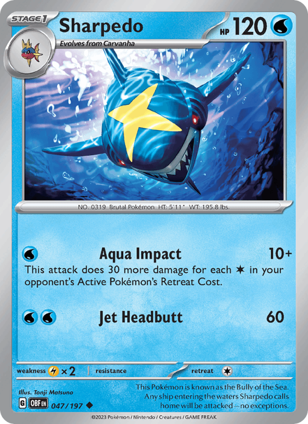 Sharpedo - Obsidian Flames 047/197