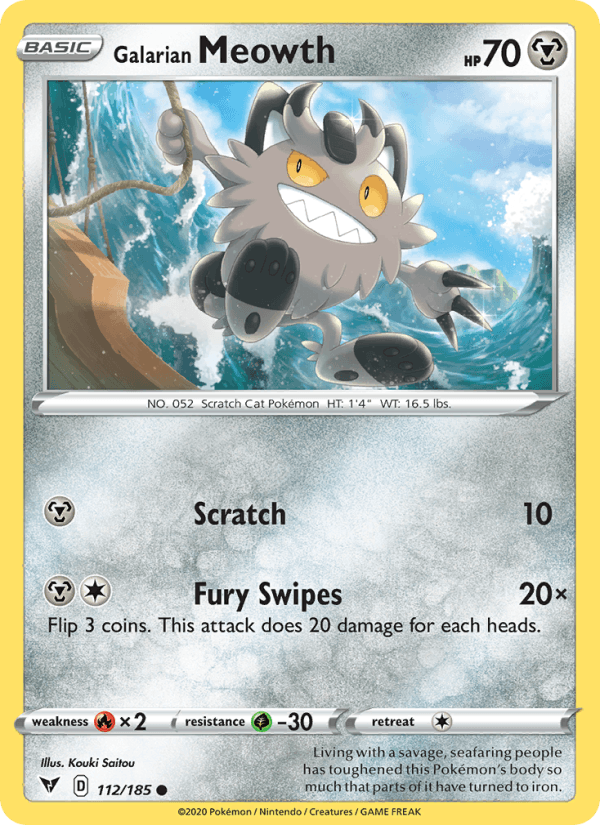 Galarian Meowth - Vivid Voltage 112/185