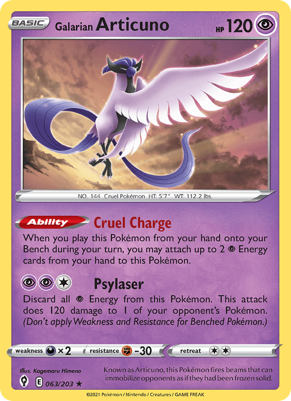 Galarian Articuno - Evolving Skies 063/203