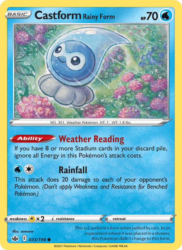 Castform Rainy Form - Chilling Reign 033/198