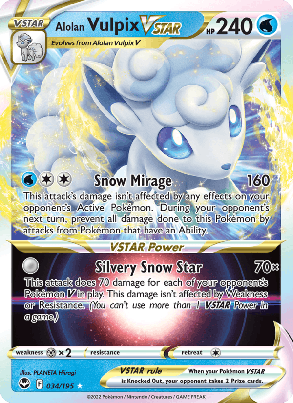 Alolan Vulpix VSTAR - Silver Tempest 034/195