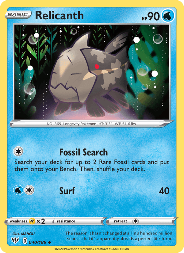 Relicanth - Darkness Ablaze 040/189