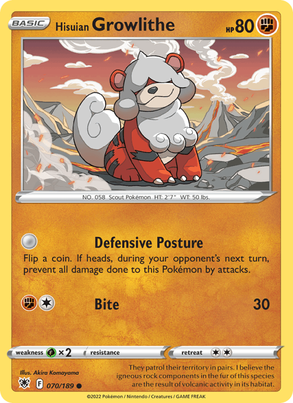 Hisuian Growlithe - Astral Radiance 070/189