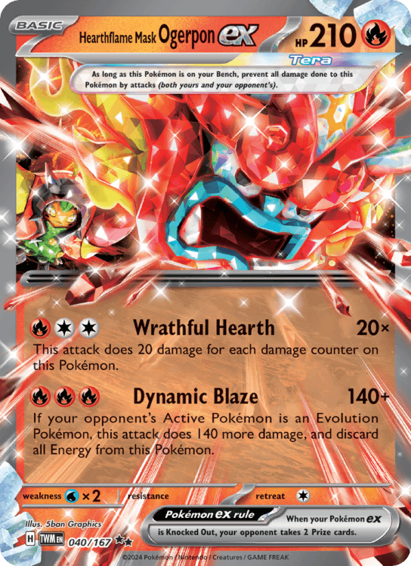 Hearthflame Mask Ogerpon ex - Twilight Masquerade 040/167