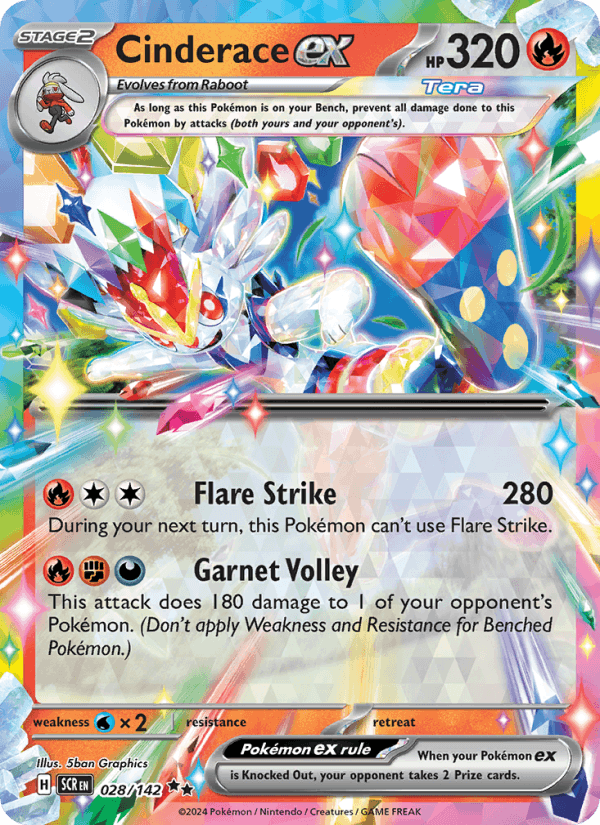Cinderace ex - Stellar Crown 028/142