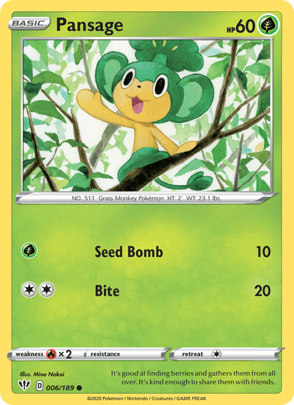 Pansage - Darkness Ablaze 006/189