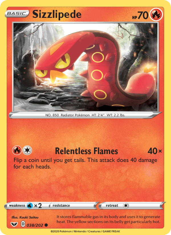 Sizzlipede - Sword & Shield 038/202