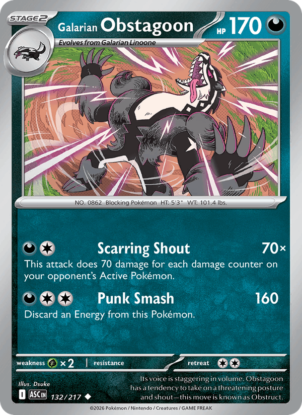 Galarian Obstagoon - Ascended Heroes 132/217