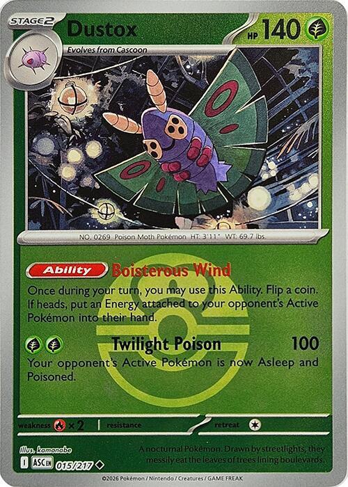 Dustox - Ascended Heroes 015/217 - Pokeball Reverse Holo