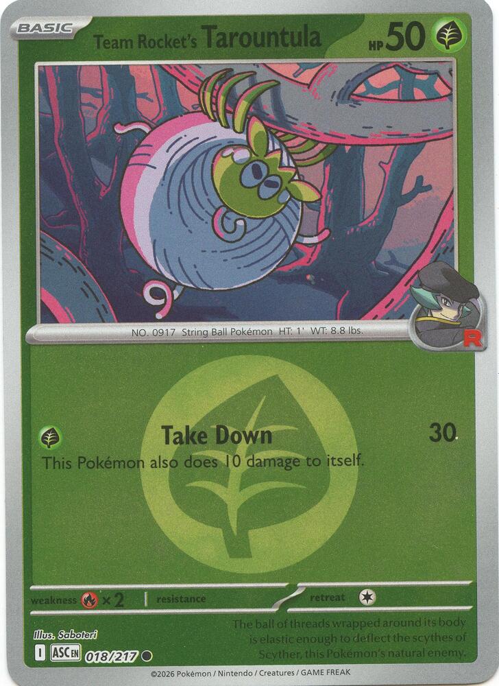 Team Rocket's Tarountula - Ascended Heroes 018/217 - Energy Reverse Holo