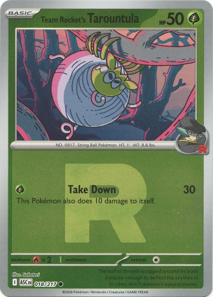 Team Rocket's Tarountula - Ascended Heroes 018/217 - Pokeball Reverse Holo