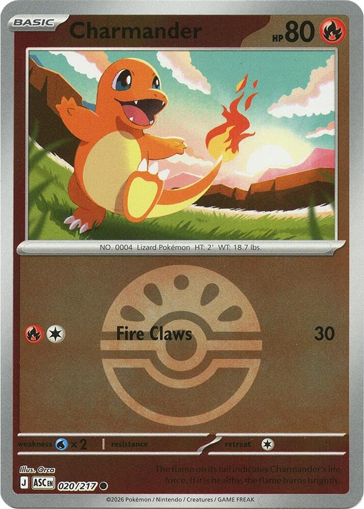 Charmander - Ascended Heroes 020/217 - Pokeball Reverse Holo