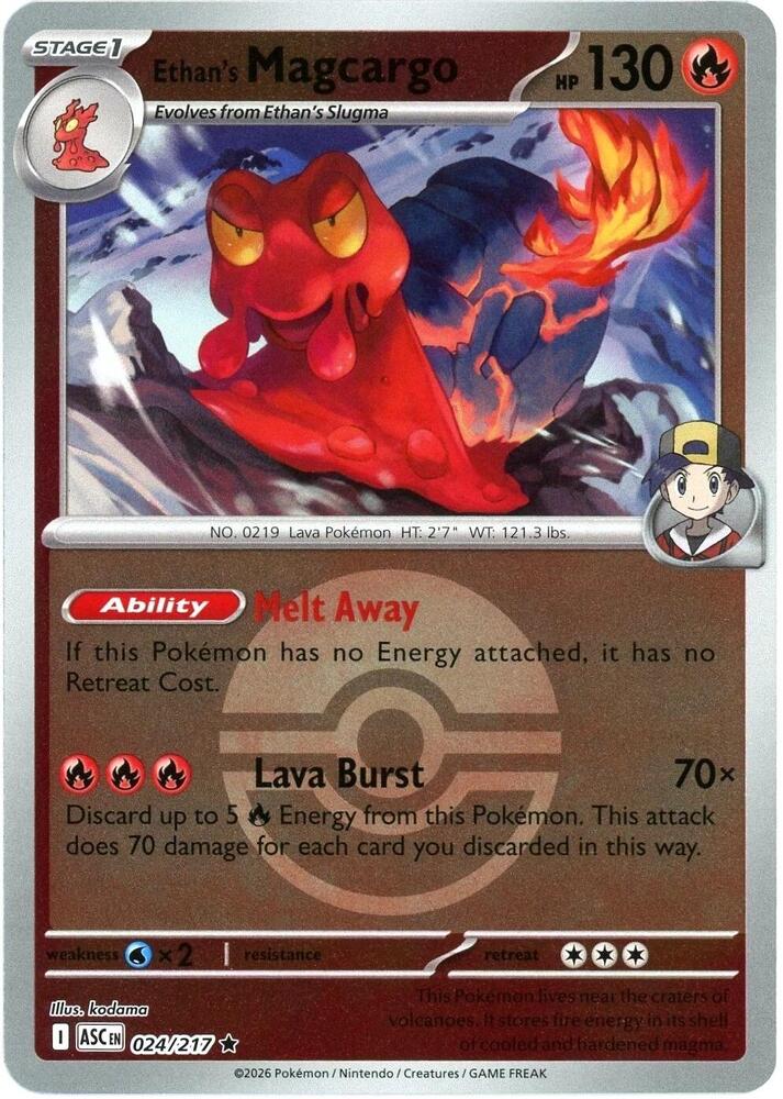 Ethan's Magcargo - Ascended Heroes 024/217 - Pokeball Reverse Holo