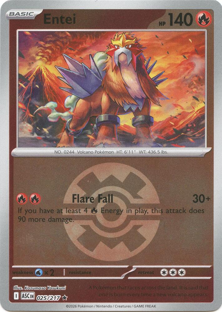 Entei - Ascended Heroes 025/217 - Pokeball Reverse Holo