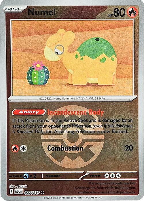 Numel - Ascended Heroes 027/217 - Pokeball Reverse Holo