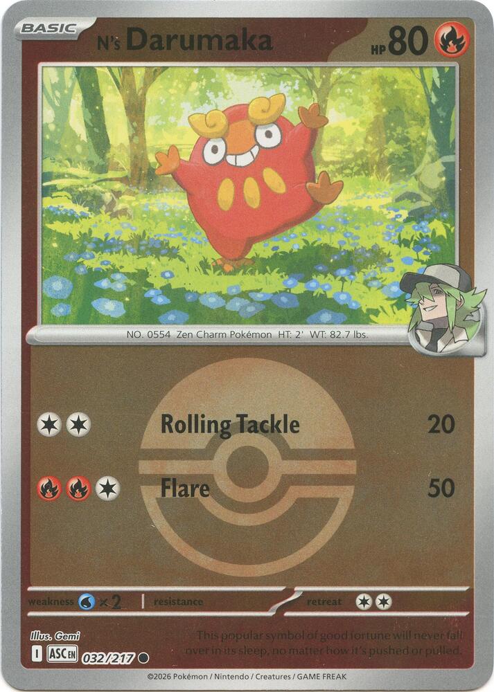 N's Darumaka - Ascended Heroes 032/217 - Pokeball Reverse Holo
