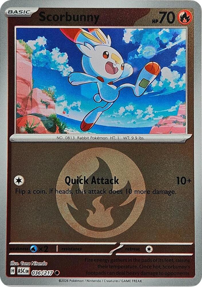 Scorbunny - Ascended Heroes 036/217 - Energy Reverse Holo