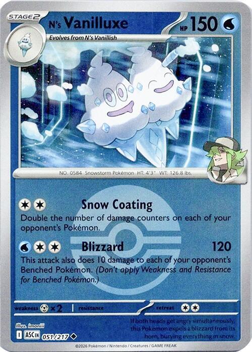 N's Vanilluxe - Ascended Heroes 051/217 - Pokeball Reverse Holo