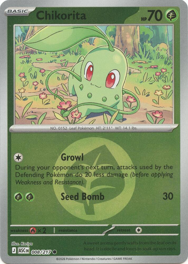 Chikorita - Ascended Heroes 008/217 - Energy Reverse Holo