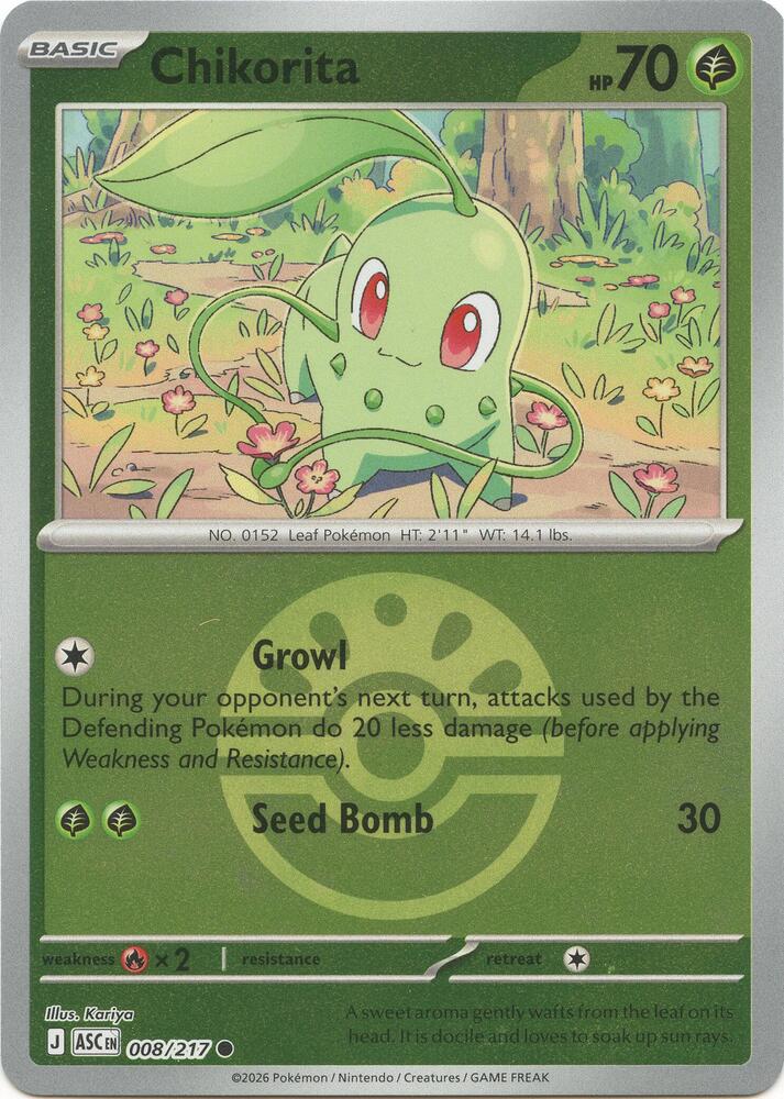 Chikorita - Ascended Heroes 008/217 - Pokeball Reverse Holo